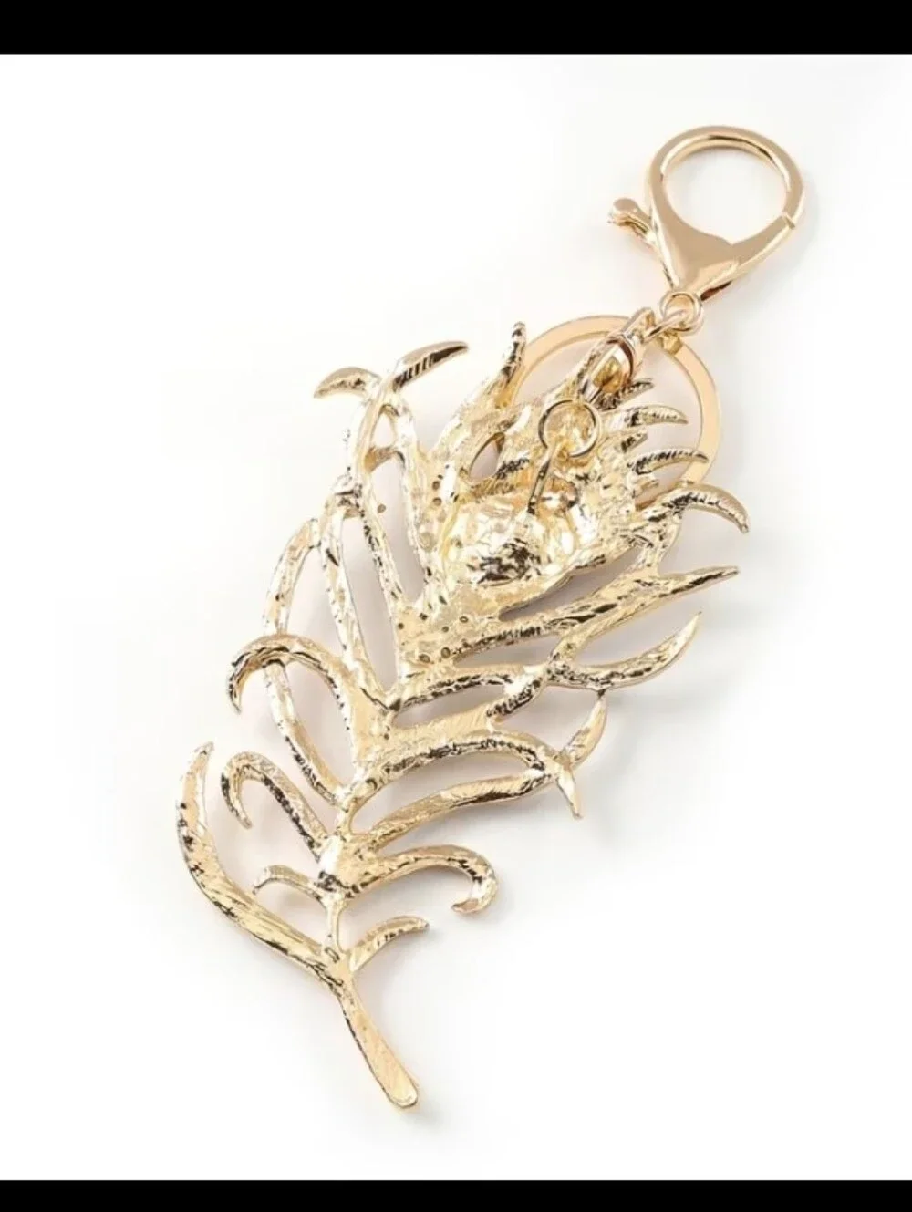 Beautiful Peacock Feather Bag Charm/ Keychain NEW